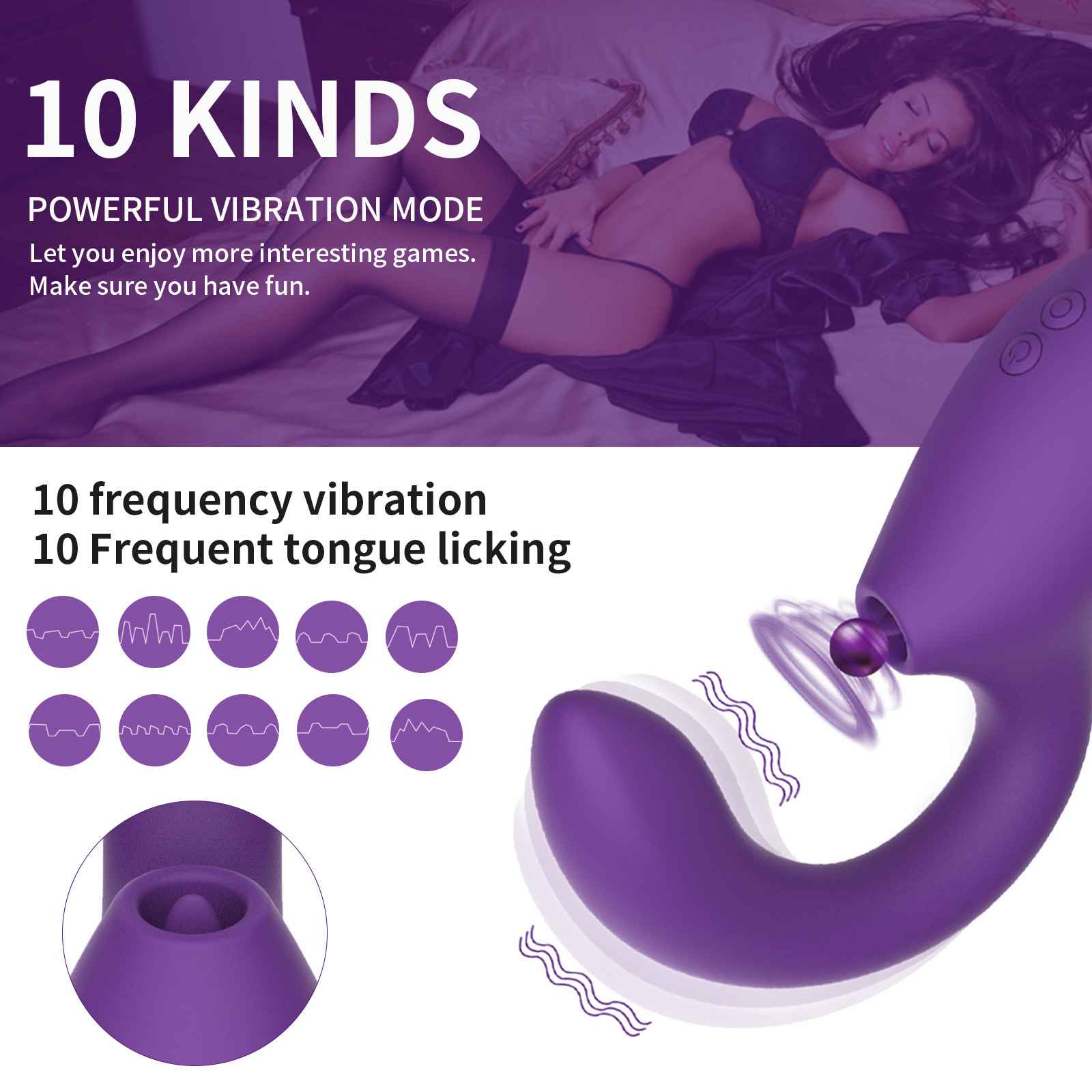 female tongue licking sucking vibrator rechargeable